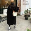 imagechouyatou Womens Warm Winter Fleece Sherpa Mid Long Jacket Stand Collar Teddy Faux Fur Cardigan CoatBlack