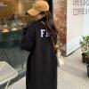 imagechouyatou Womens Warm Winter Fleece Sherpa Mid Long Jacket Stand Collar Teddy Faux Fur Cardigan CoatBlack