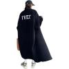 imagechouyatou Womens Warm Winter Fleece Sherpa Mid Long Jacket Stand Collar Teddy Faux Fur Cardigan CoatBlack