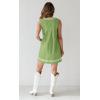 imagechouyatou Womens Embroidered VNeck Sleeveless Mini Denim Dress Casual ALine Jean Babydoll Tank DressGreen