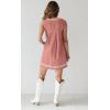 imagechouyatou Womens Embroidered VNeck Sleeveless Mini Denim Dress Casual ALine Jean Babydoll Tank DressPink