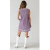 imagechouyatou Womens Embroidered VNeck Sleeveless Mini Denim Dress Casual ALine Jean Babydoll Tank DressPurple