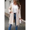 imagechouyatou Womens Fall Notch Lapel Blazer Wool Coat Office Work Wear Warm Winter Pea CoatBeige