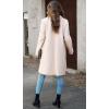imagechouyatou Womens Fall Notch Lapel Blazer Wool Coat Office Work Wear Warm Winter Pea CoatBeige