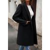 imagechouyatou Womens Fall Notch Lapel Blazer Wool Coat Office Work Wear Warm Winter Pea CoatBlack