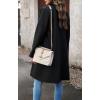 imagechouyatou Womens Fall Notch Lapel Blazer Wool Coat Office Work Wear Warm Winter Pea CoatBlack