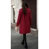 imagechouyatou Womens Fall Notch Lapel Blazer Wool Coat Office Work Wear Warm Winter Pea CoatWine Red