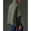imagechouyatou Womens Oversized Pullover Puffer Jacket Quilted Lightweight Stand Collar Winter Padded Coat TopsArmy Green
