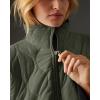 imagechouyatou Womens Oversized Pullover Puffer Jacket Quilted Lightweight Stand Collar Winter Padded Coat TopsArmy Green