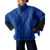 imagechouyatou Womens Oversized Pullover Puffer Jacket Quilted Lightweight Stand Collar Winter Padded Coat TopsBlue