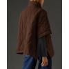 imagechouyatou Womens Oversized Pullover Puffer Jacket Quilted Lightweight Stand Collar Winter Padded Coat TopsBrown
