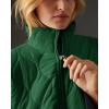 imagechouyatou Womens Oversized Pullover Puffer Jacket Quilted Lightweight Stand Collar Winter Padded Coat TopsDark Green