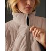 imagechouyatou Womens Oversized Pullover Puffer Jacket Quilted Lightweight Stand Collar Winter Padded Coat TopsKhaki