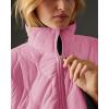 imagechouyatou Womens Oversized Pullover Puffer Jacket Quilted Lightweight Stand Collar Winter Padded Coat TopsPink