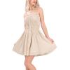 imagechouyatou Womens Summer Boho Mini Dress Spaghetti Strap Cute Babydoll Dress Ruffle Flowy Beach SundressLight Khaki