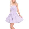 imagechouyatou Womens Summer Boho Mini Dress Spaghetti Strap Cute Babydoll Dress Ruffle Flowy Beach SundressPurple