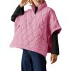 imagechouyatou Womens Oversized Pullover Puffer Jacket Quilted Lightweight Stand Collar Winter Padded Coat TopsPink