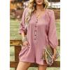 imagechouyatou Womens 34 Sleeve Wide Leg Summer Rompers Shorts Loose Fit Cute Casual JumpsuitsPink
