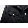 imagechouyatou Womens Casual Light Button Up Candy Color Short Denim Trucker JacketBlack