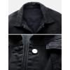 imagechouyatou Womens Casual Light Button Up Candy Color Short Denim Trucker JacketBlack