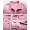 imagechouyatou Womens Casual Light Button Up Candy Color Short Denim Trucker JacketPink
