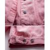 imagechouyatou Womens Casual Light Button Up Candy Color Short Denim Trucker JacketPink