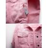 imagechouyatou Womens Casual Light Button Up Candy Color Short Denim Trucker JacketPink