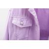 imagechouyatou Womens Casual Light Button Up Candy Color Short Denim Trucker JacketPurple