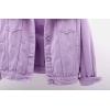 imagechouyatou Womens Casual Light Button Up Candy Color Short Denim Trucker JacketPurple