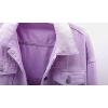 imagechouyatou Womens Casual Light Button Up Candy Color Short Denim Trucker JacketPurple