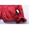 imagechouyatou Womens Casual Light Button Up Candy Color Short Denim Trucker JacketRed