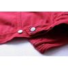 imagechouyatou Womens Casual Light Button Up Candy Color Short Denim Trucker JacketRed