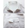 imagechouyatou Womens Casual Light Button Up Candy Color Short Denim Trucker JacketWhite