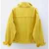 imagechouyatou Womens Casual Light Button Up Candy Color Short Denim Trucker JacketYellow