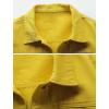 imagechouyatou Womens Casual Light Button Up Candy Color Short Denim Trucker JacketYellow