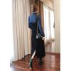 imagechouyatou Womens Cute Corduroy Adjustable Strap Overall Dress fringe Pinafore Baggy Maxi Long Tank DressBlack
