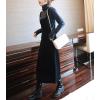 imagechouyatou Womens Cute Corduroy Adjustable Strap Overall Dress fringe Pinafore Baggy Maxi Long Tank DressBlack