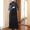 imagechouyatou Womens Cute Corduroy Adjustable Strap Overall Dress fringe Pinafore Baggy Maxi Long Tank DressBlack