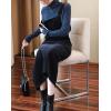 imagechouyatou Womens Cute Corduroy Adjustable Strap Overall Dress fringe Pinafore Baggy Maxi Long Tank DressBlack