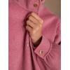 imagechouyatou Womens Winter Casual Wool Blend Crop Trench Coat Stand Collar Button Down Loose Short JacketPink