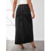 imageWomens Casual High Waist Split Thigh Jean Skirt A Line Long Maxi Slim Denim SkirtBlack