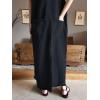 imagechouyatou Womens Adjustable Strap Frayed Denim Overall Dress ALine Jean Jumper Pinafore Dress with SplitBlack
