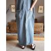 imagechouyatou Womens Adjustable Strap Frayed Denim Overall Dress ALine Jean Jumper Pinafore Dress with SplitLight Blue
