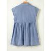 imagechouyatou Womens Cute Denim Babydoll Tunic Dress Vintage Notched Lapel Sleeveless Tank Mini DressLight Blue