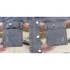 imagechouyatou Womens Ethnic Aztec Geometric Pattern Frayed Denim Jean Jacket ShacketsBrown