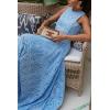 imagechouyatou Womens Hollow Out Eyelet Maxi Boho Skirt Back Smocked Waist Lace Floral Flowy Long Skirt with PocketsBlue