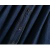 imagechouyatou Womens Retro Button Elastic Waist Denim Skirt ALine Pleated Midi Long Jean Skirt with PocketsDark Blue