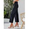 imagechouyatou Womens Y2k Buttoned Wide Leg Cropped Jeans High Waisted Capri Denim PantsBlack