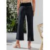 imagechouyatou Womens Y2k Buttoned Wide Leg Cropped Jeans High Waisted Capri Denim PantsBlack