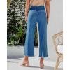 imagechouyatou Womens Y2k Buttoned Wide Leg Cropped Jeans High Waisted Capri Denim PantsDark Blue